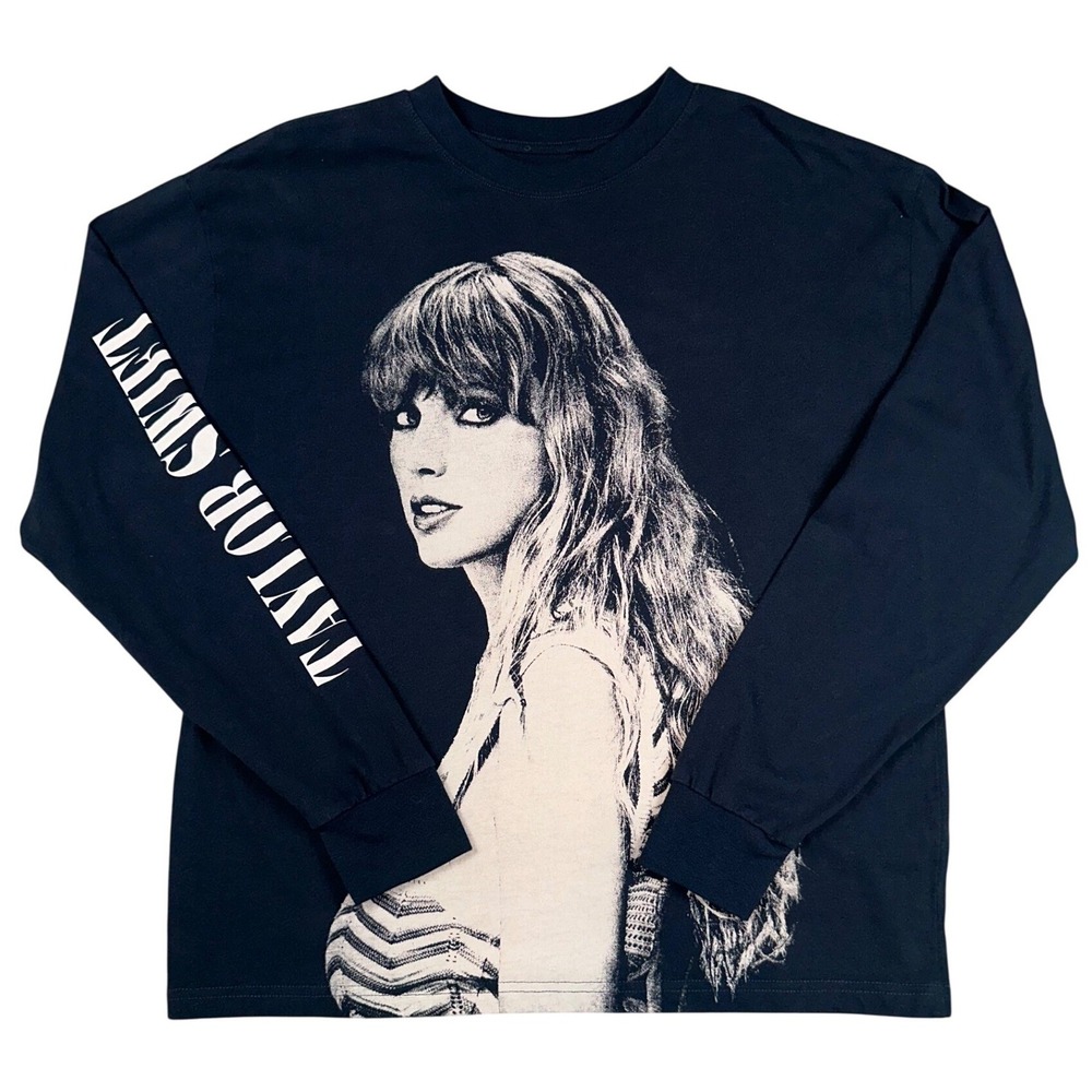Taylor Swift Eras Tour Midnights Long Sleeve Shirt Medium Navy Black Swiftie
